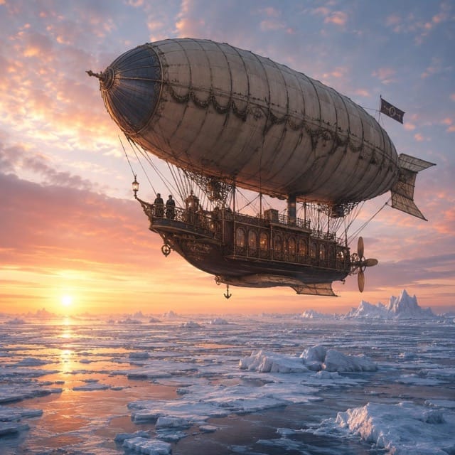 Generated frozen ocean airship output
